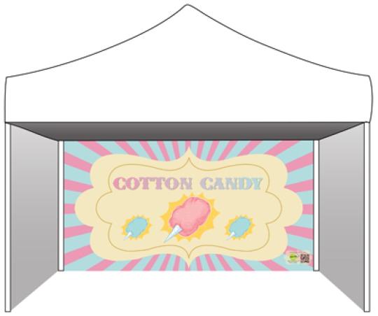 Tent side walls, cotton candy booth rental